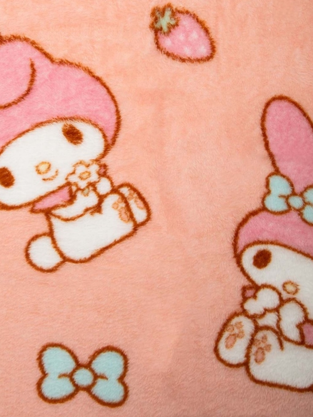 Sanrio My Melody Berry Bow Bounce Silk Touch Throw Blanket Light Pink